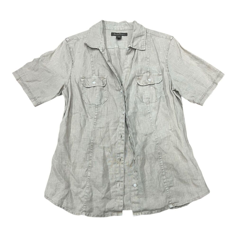 Tommy Bahama Light Gray Short Sleeve Button-Down Shirt